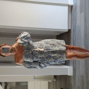 Short Blue-Purple Floral Dress